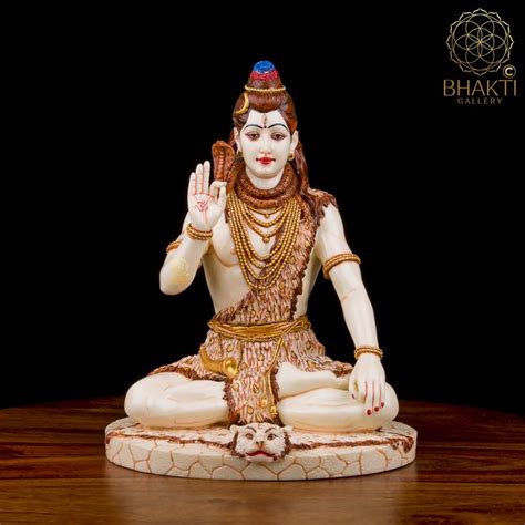 Dust Marble Shiva Statue Inch Big Hand Painted Lord Siva Idol