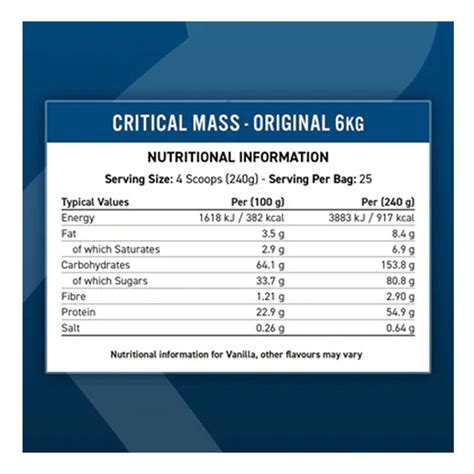 Buy Applied Nutrition Original Formula Critical Mass Kg Servings