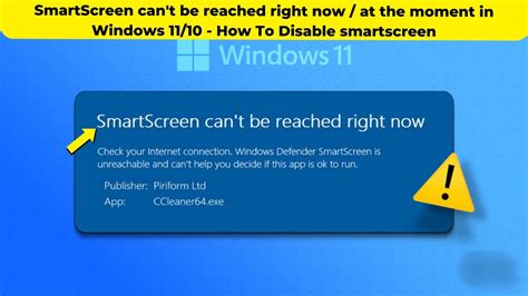 Smartscreen Can T Be Reached Right Now At The Moment In Windows