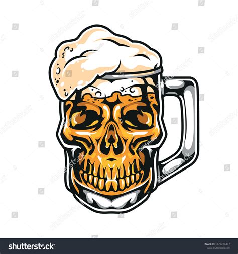 Skull Beer Mug Over Royalty Free Licensable Stock Vectors Vector