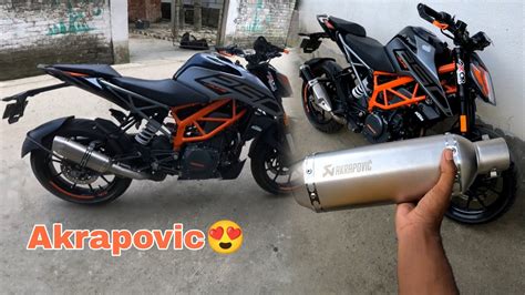 Akrapovic Exhaust In Ktm Duke 250 Bs6 Duke Bs4 Bend Pipe Installation In Bs6 Youtube