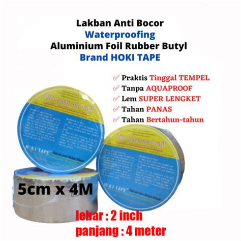 Jual Lakban Anti Bocor Aluminium Foil Cmx M Hoki Tape Lem Karet Butyl