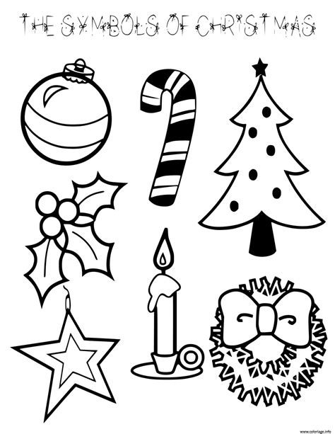 Coloriage Symboles De Noel Facile Image Hiver Enfants JeColorie