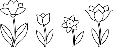 Hand Drawn Line Flowers Set 47393689 Vector Art at Vecteezy