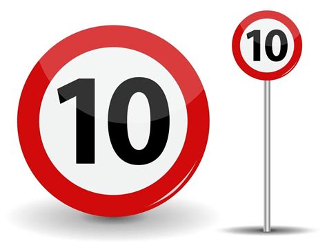 Round Red Road Sign Speed Limit 10 Kilometers Per Hour 2478543 Vector Art At Vecteezy