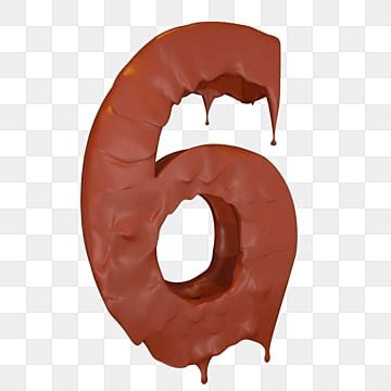 Number 6 Clipart PNG Images 3d Melted Number 6 6 Digital Melt PNG