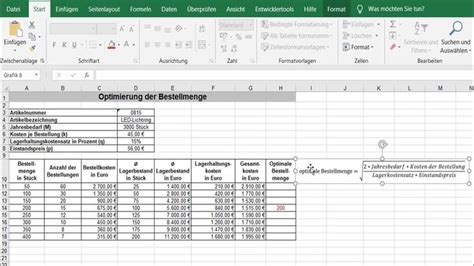 Optimale Bestellmenge Mit Excel Berechnen In 2023