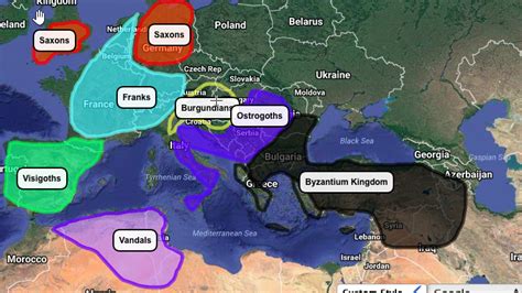 germanic Tribes Map - 10th History