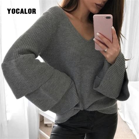 2018 Knitting Melhor Camisa Alargamento Manga Camisola Das Mulheres