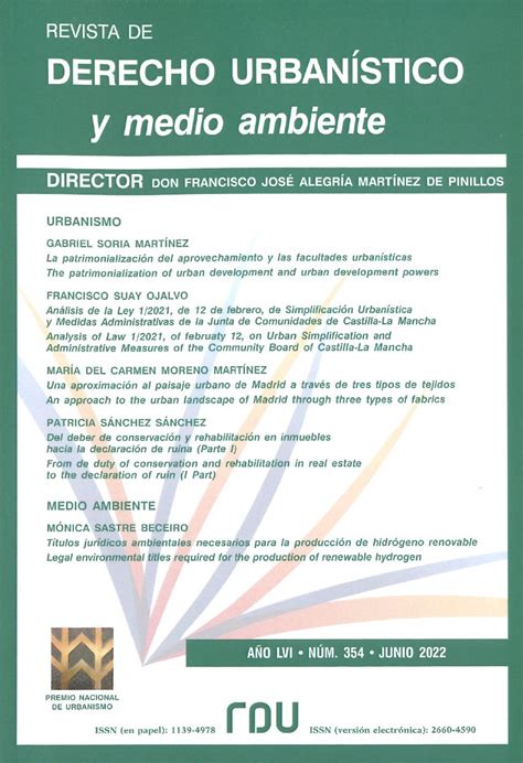 Vol N M Revista De Derecho Urban Stico Y Medio