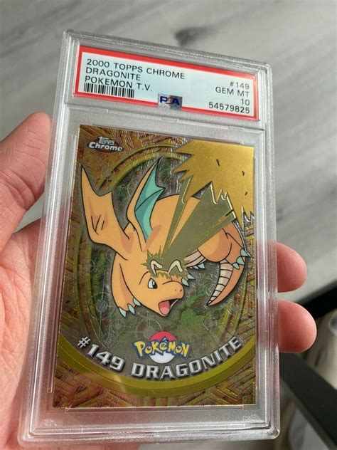 PSA 10 GEM MINT Pokemon Dragonite 2000 Topps Chrome Series 2 149