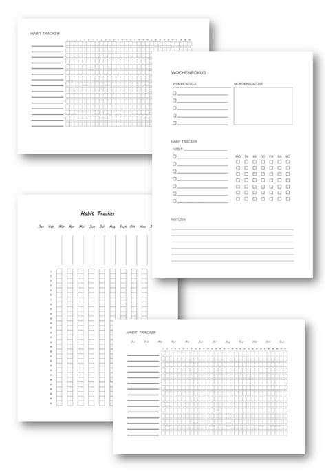 Habit Tracker Kostenlose Vorlagen Zum Ausdrucken