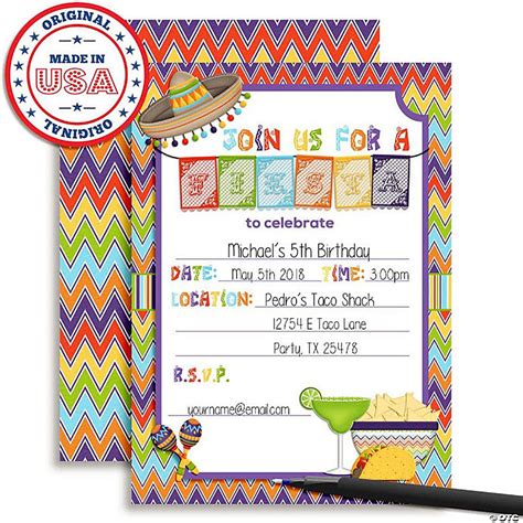 Mexican Fiesta Invitations 40pc. by AmandaCreation | Oriental Trading