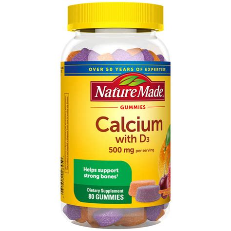 Nature Made Calcium Gummies 500 Mg Per Serving With Vitamin D3 80 Ct Delivery Or Pickup Near