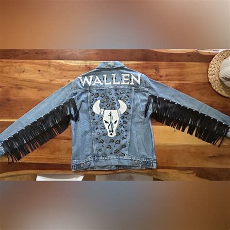 Jackets Coats Morgan Wallen Denim Painted Fringe Jacket Poshmark