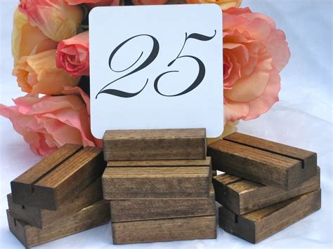 Rustic Wedding Wood Table Number Holders Set Of 5 Reserved