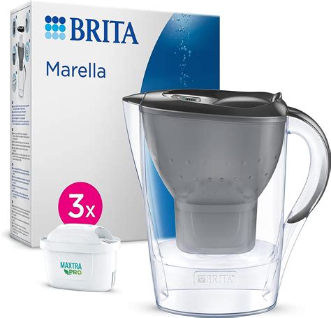 BRITA Marella Caraffa Filtrante Per Acqua 2 4 L Con 3 Cartucce