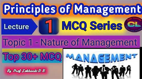 Principles Of Management Mcq Lecture 1pom Mcqpom Mcq Series Nature