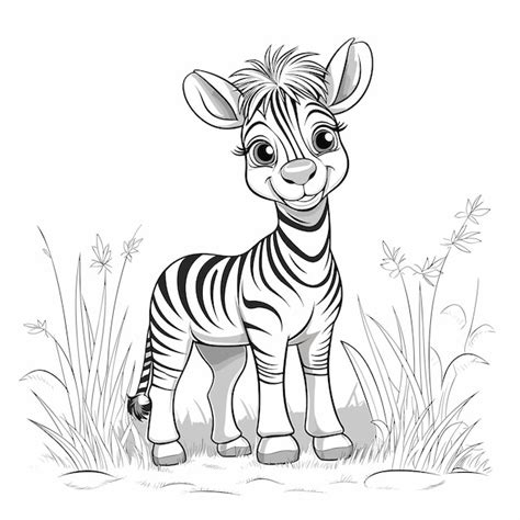 Cute Z Bre En Noir Et Blanc Livre De Coloriage Pour Enfants Girafe