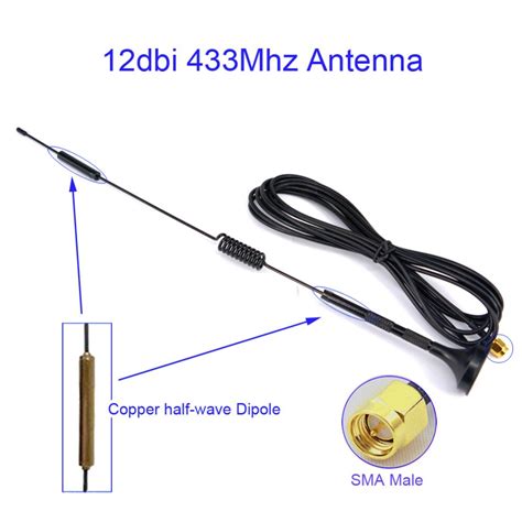 5 Teile Los 12 Dbi 433 Mhz Antenne Halb Welle Dipol Antenne SMA M