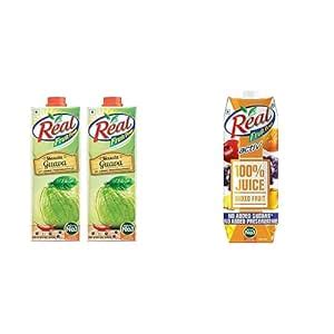 Real Masala Guava Fruit Juice 1L Pack Of 2 DABUR Real Activ 100