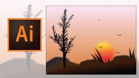 How To Make A Sunset Illustrator Sunset Vector Illustration