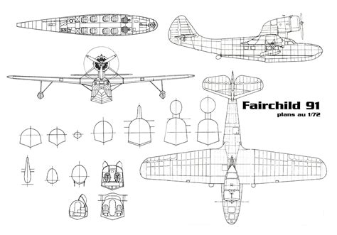 Fairchild 91 Blueprint for 3D Modeling