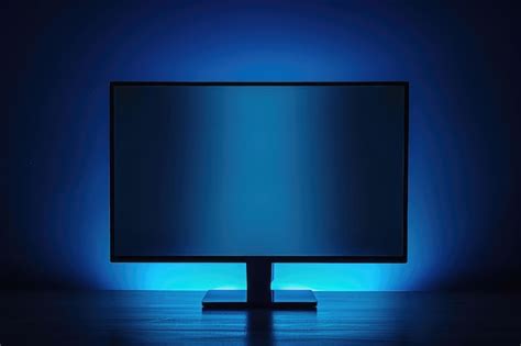 Premium Photo | Modern Computer Monitor with Blue Backlight Glow