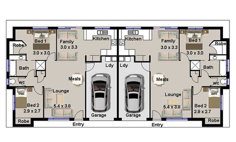 Bedroom Duplex House Plans Australia Du House Plan Set