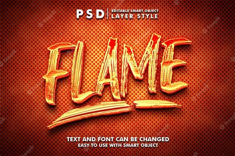 Premium Psd Flame 3d Text Effect Premium Psd With Smart Object