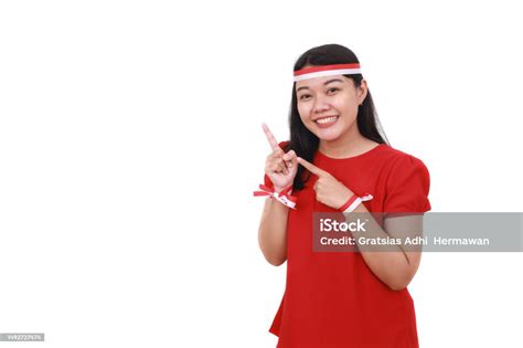 Young Indonesian Girl Celebrate Indonesia Independence Day While