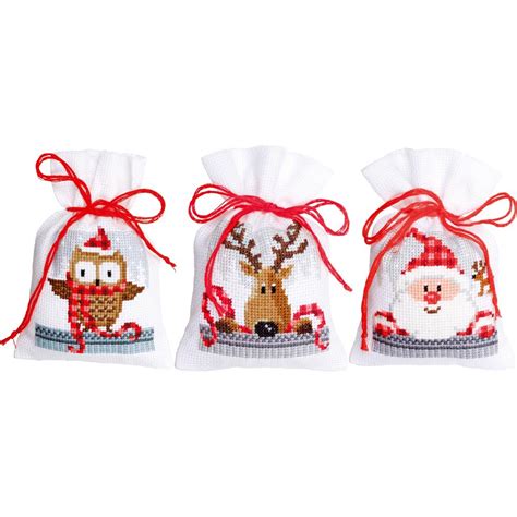 Vervaco Christmas Buddies Sachet Bags Counted Cross Stitch Kit - Anabella's