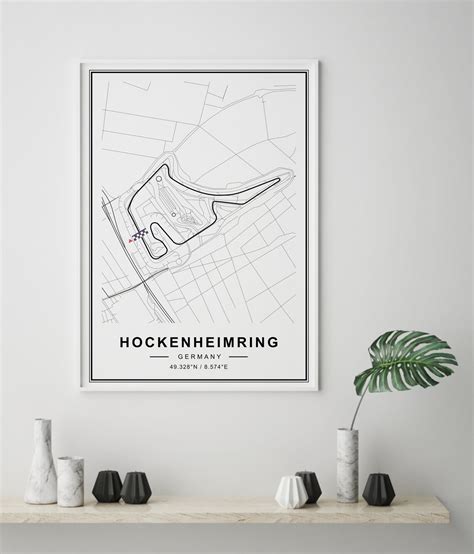 Formula 1 Hockenheimring Circuit Print circuit Map Poster | Etsy