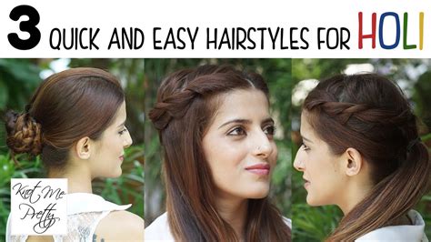 3 Quick And Easy Hairstyles For Holi 1 Minute Heatless Hairstyles