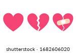 Cracked And Broken Heart Vector Clipart Image Free Stock Photo