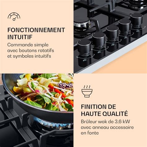 Ignito Chef Edition table de cuisson à gaz 5 feux 5 feux autonome