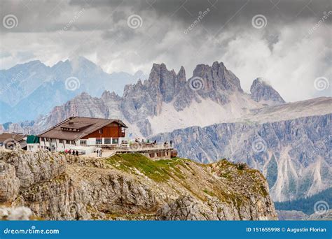 Lagazuoi mountain hut stock photo. Image of rifugio - 151655998