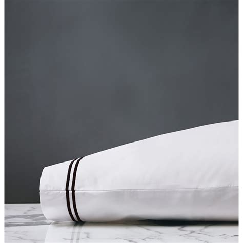 Mari White With Black Stitching Pillowcase Luxe Home Company