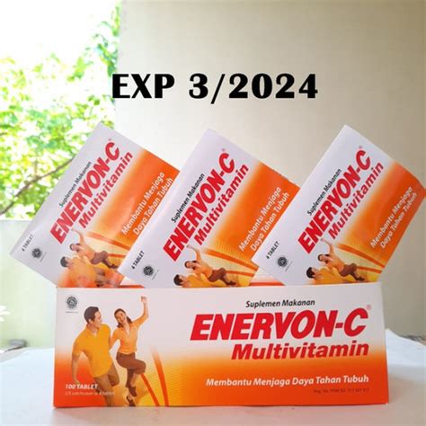 Jual Enervon C Multivitamin Daya Tahan Tubuh Isi Strip Tablet