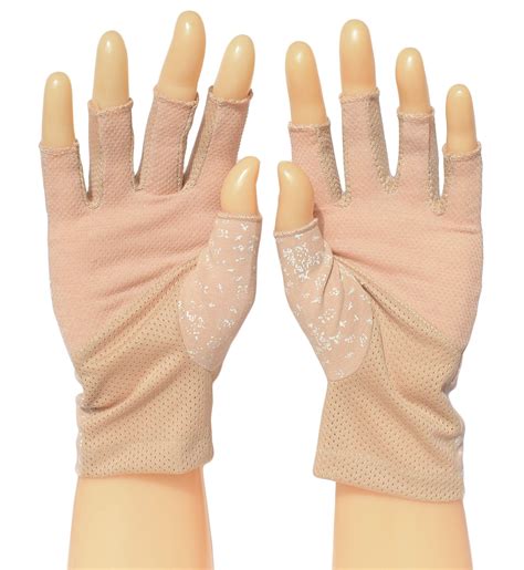 Womens Sunblock Fingerless Gloves Summer Uv Protection Driving Cotton Gloves Buy Online In