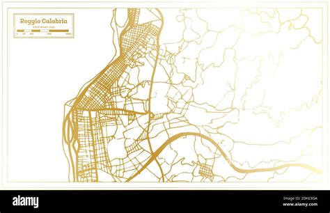 Reggio Calabria Italy City Map In Retro Style In Golden Color Outline Map Vector Illustration