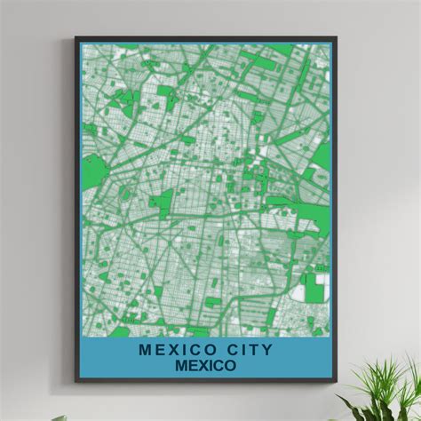 COLOURED ROAD MAP OF MEXICO CITY, MEXICO BY MAPBAKES – MapBakes