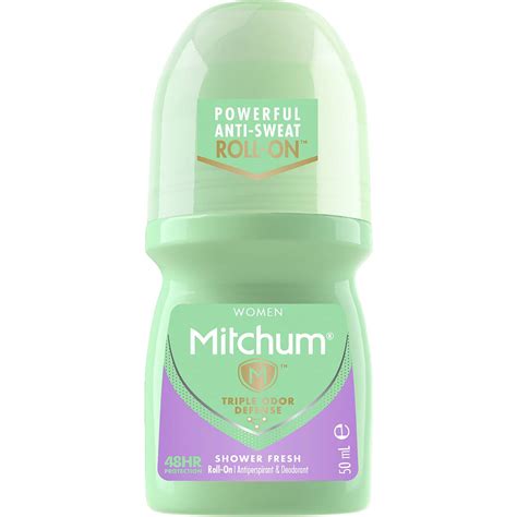 Mitchum Womens Roll On Shower Fresh Antiperspirant And Deodorant 50ml