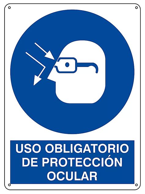 Uso Obligatorio De Protección Ocular Sign Plastic S 21172p Uline