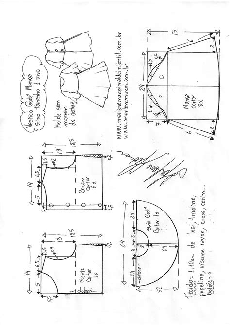 Vestido God Manga Sino Diy Marlene Mukai Molde Infantil