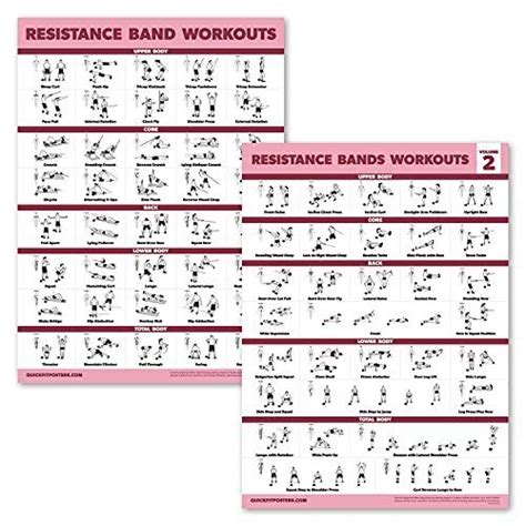 Pack Resistance Bands Exercise Poster Set Resistance Tubes Workout