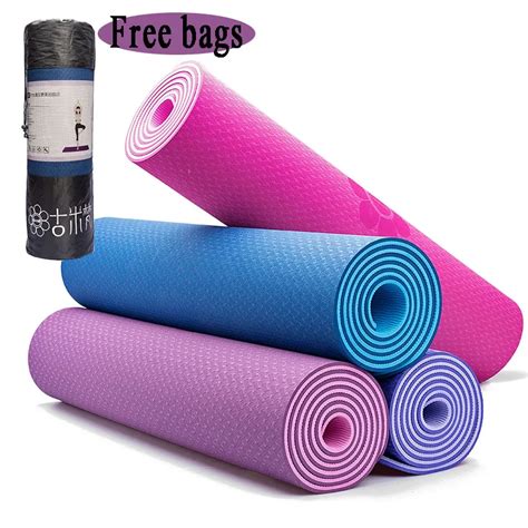 6 8MM Extra Thick Non Slip Foam Yoga Mats Free Bags For Fitness