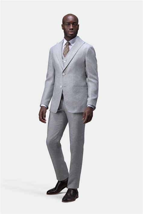 Light Silver Gray Three Piece Suit Tailor Store®