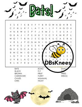 Bats Word Search National Bat Day April Th By Dbsknees Tpt