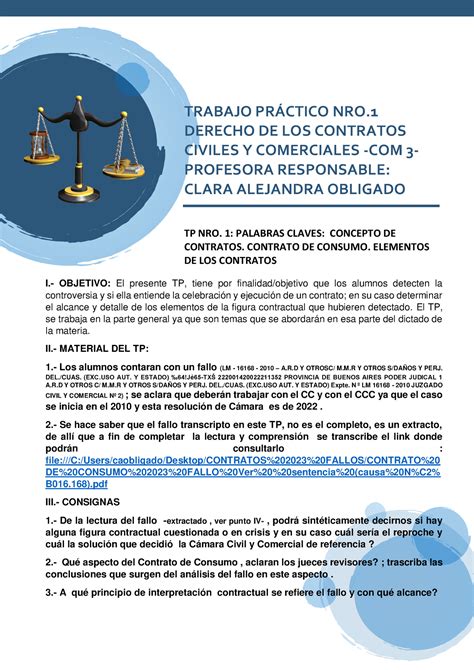 Trabajo PRÁ Ctico NRO 1 F 2023 parte general Contratos TRABAJO PR